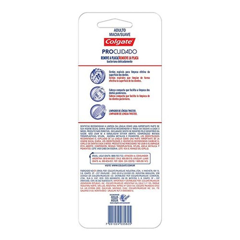 escova dental pack colgate pro cuidado com 4 unidades
