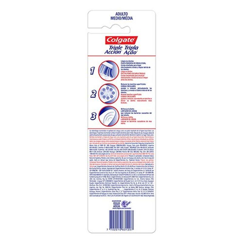 escova dental pack colgate tripla ação leve 2 pague 1
