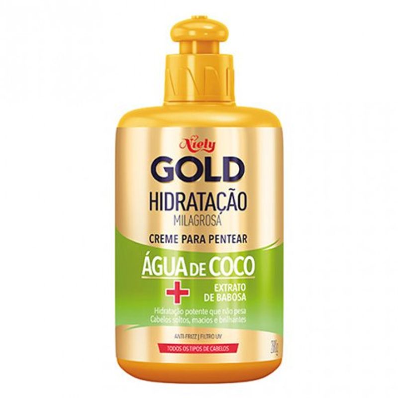 creme pentear niely gold água de coco 280g