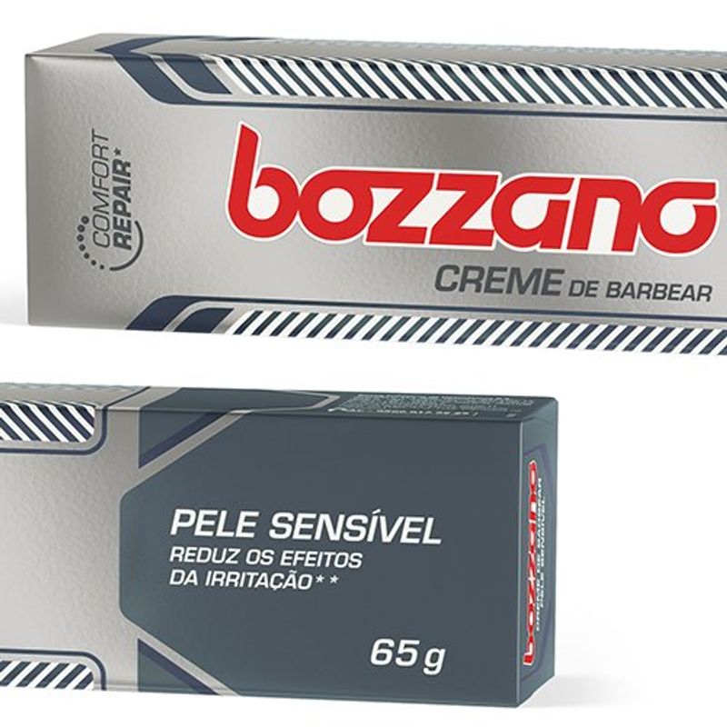 bozzano creme de barbear pele sensível 65g