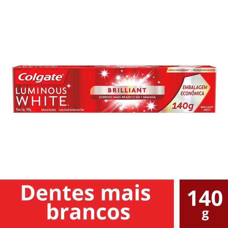 creme dental colgate luminous white brilliant 140g