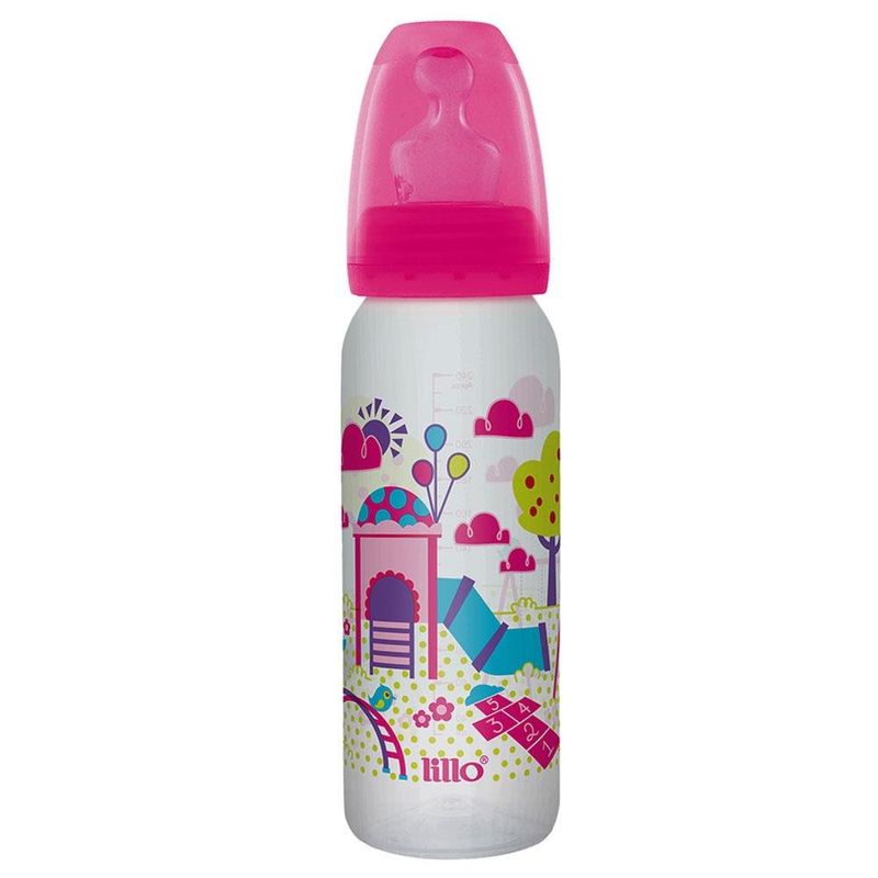 mamadeira lillo super divertida bico silicone rosa 614431 260ml
