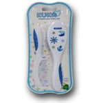 kit infantil 2 peças kuka para cabelo escova + pente soft azul 7257