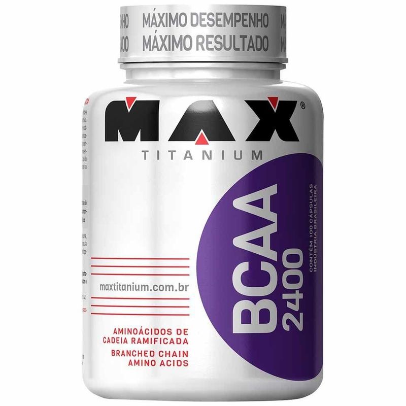 suplemento aminoácido max titanium bcaa 2400 100 cápsulas