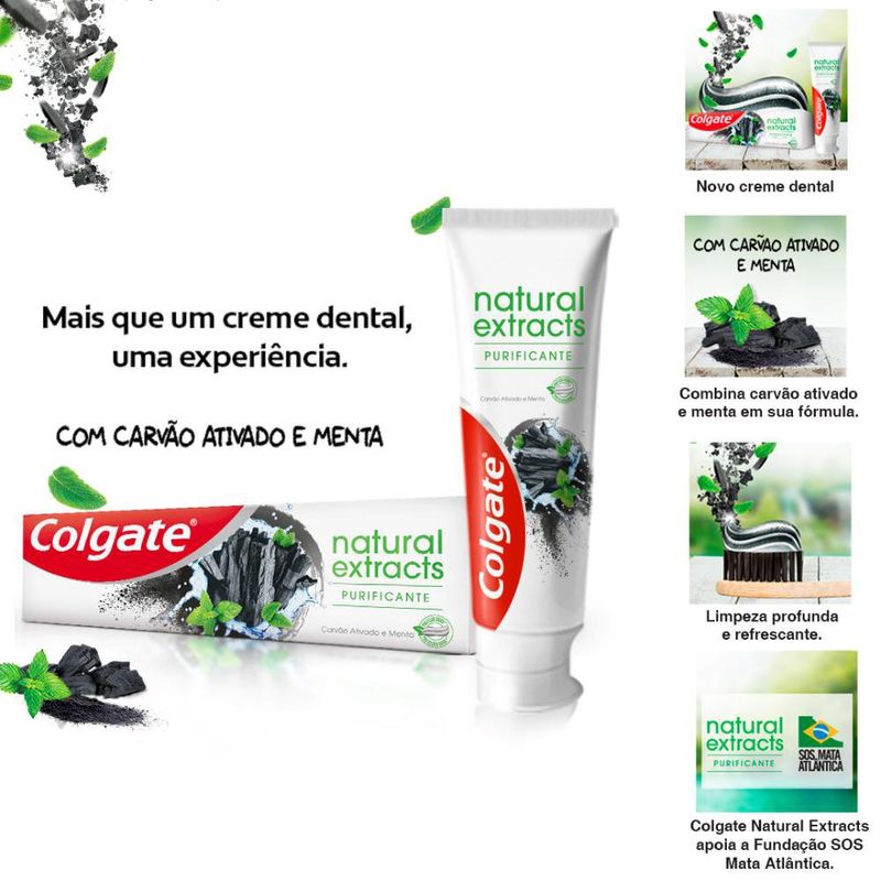 creme dental colgate com carvão ativado e menta 90g