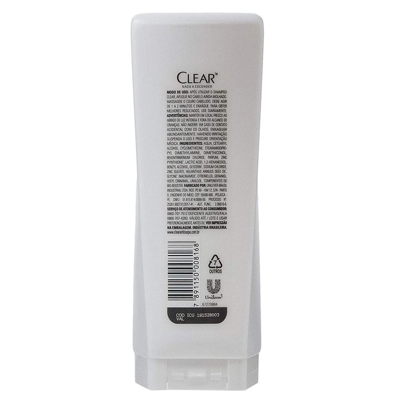 condicionador feminino clear anticaspa hidratação intensa 200ml