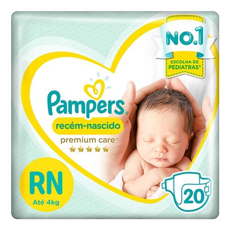 fralda pampers recém nascido rn 20unidades