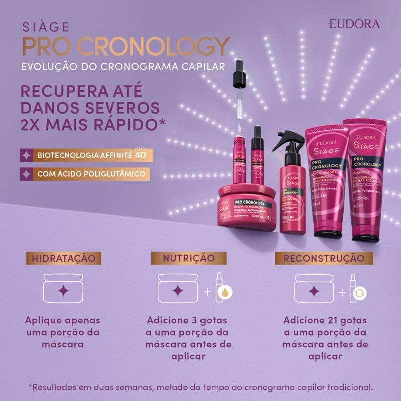 máscara capilar eudora siàge pro cronology 250g
