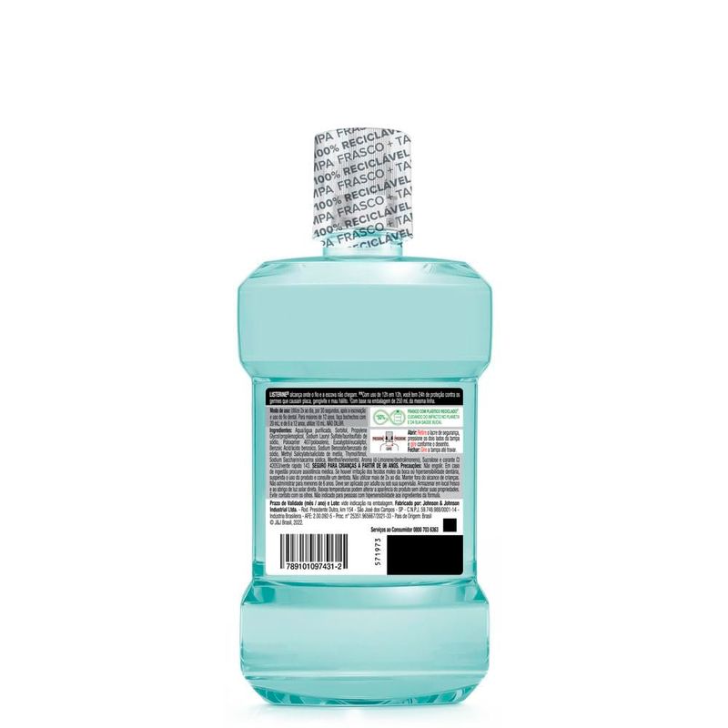 antissépitico bucal listerine cool mint sem álcool 500ml