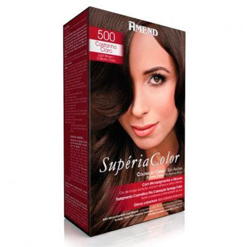 tinta para cabelo amend supéria color sem amônia cor 500 castanho claro