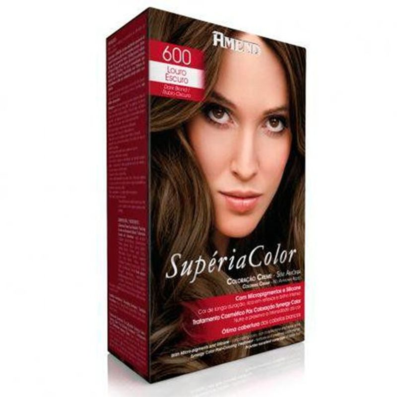 tinta para cabelo amend supéria color sem amônia cor 600 louro escuro
