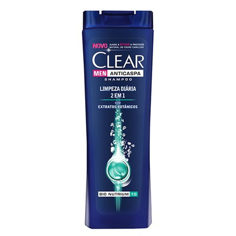 shampoo clear 2 em 1 limpeza diária 400ml