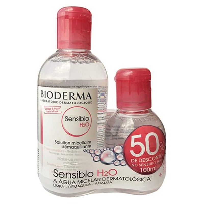 kit água micelar demaquilante bioderma sensibio h2o 250ml + 100ml