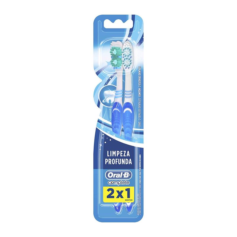 escova dental oral- b complete 40 cerdas suave macia leve 2 pague 1