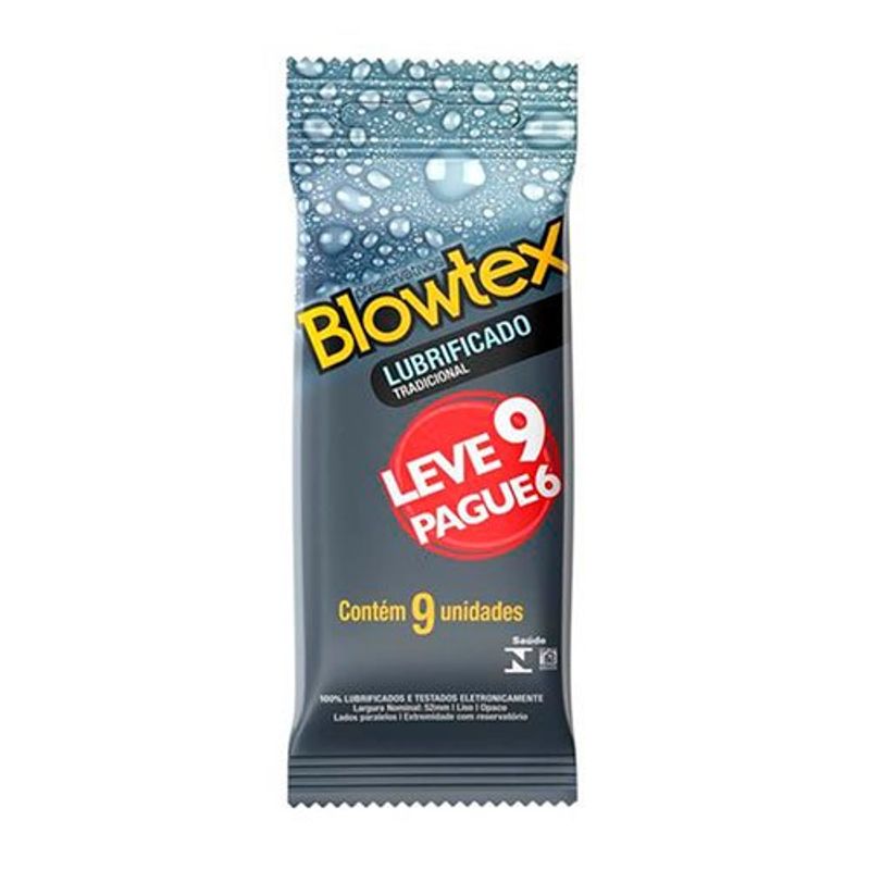 preservativo lubrificado blowtex sache clássico leve 9 pague 6
