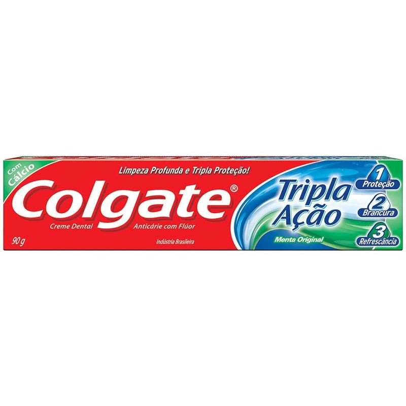 colgate creme dental tripla ação menta original 90g