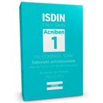 sabonete facial antioleosidade em barra isdin oily skin acniben1 80g