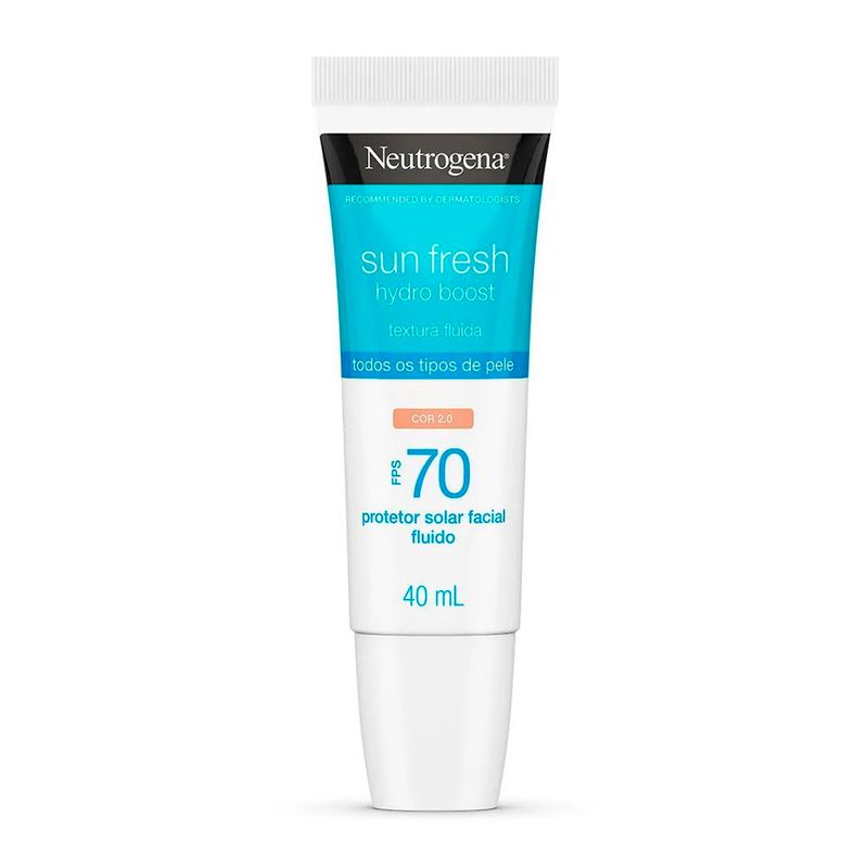 protetor solar facial neutrogena sun fresh hydro boost fps 70 cor 2.0 40ml