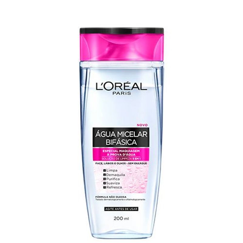 água micelar solução de limpeza facial bifásica 200ml