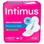absorvente intimus gel tripla proteção com abas cobertura seca 8 unidades