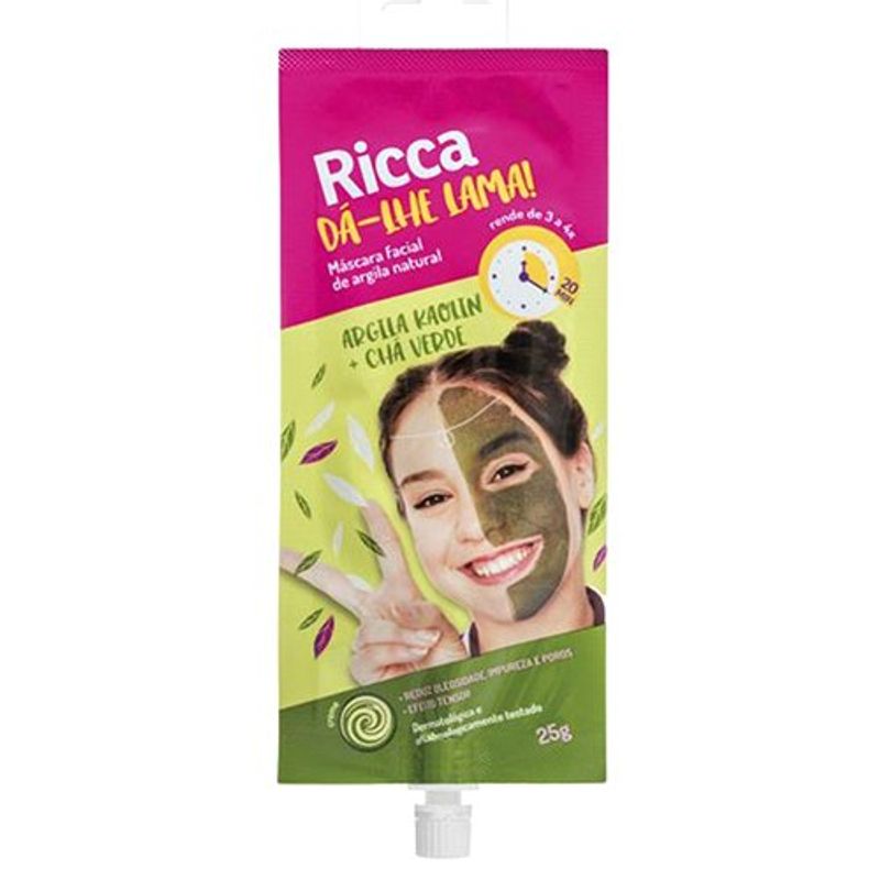 máscara facial ricca de argila natural