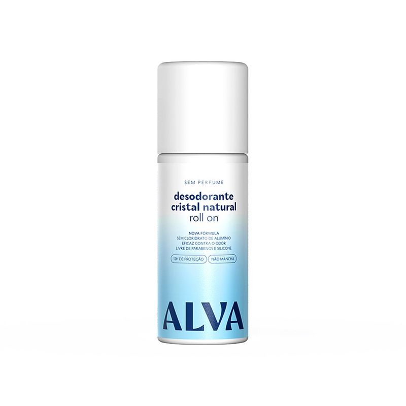 desodorante roll on alva cristal natural sem perfume vegano 70ml