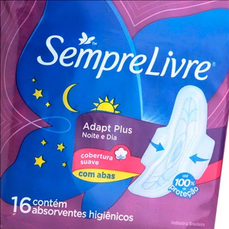 sempre livre absorvente noturno suave com abas leve 16 pague 14