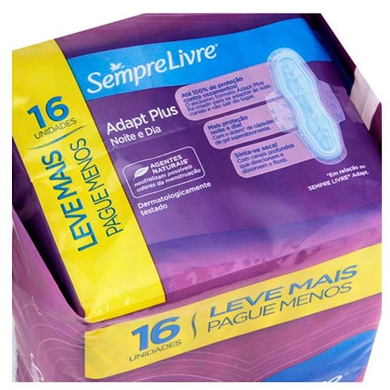 sempre livre absorvente noturno suave com abas leve 16 pague 14