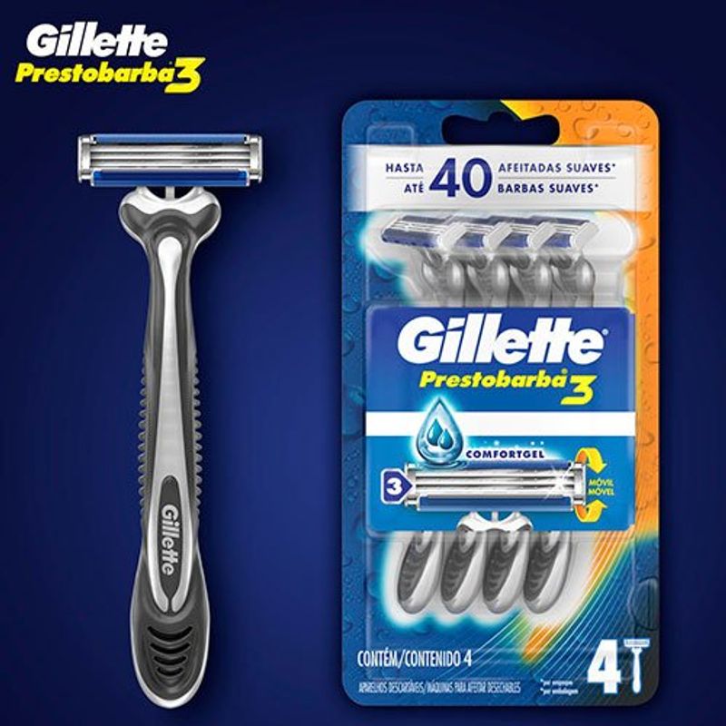 gillette prestobarba 3 aparelho barbear