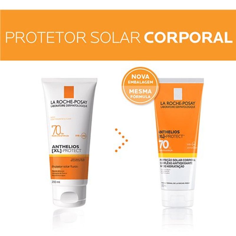 protetor solar la roche anthelios xl protect fluido corporal fps 70 120ml