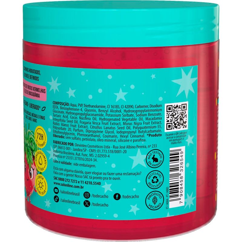 gelatina desembaraçante salon line kids morango 550g