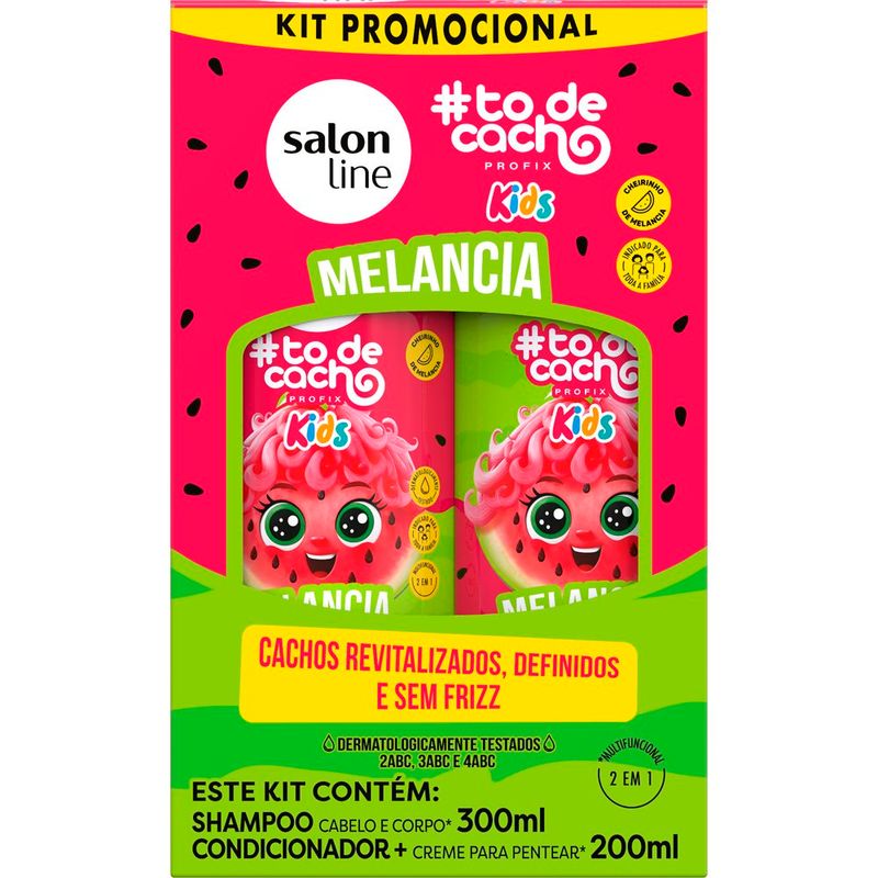 kit salon line kids shampoo 300ml+condicionador 200ml cheirinho de melancia