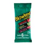 preservativo lubrificado blowtex twist morango menta e tutti-frutti 6 unidades sachê