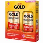 kit shampoo 300ml + condicionador 200ml niely gold queratina