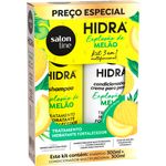 kit 3 em 1 multifuncional salon line shampoo 300ml+condicionador 300ml cheirinho de melão