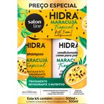 kit 3 em 1 multifuncional salon line shampoo 300ml+condicionador 300ml cheirinho de maracujá