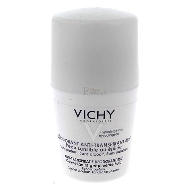 desodorante roll-on vichy antitranspirante peles sensíveis 48h 50ml