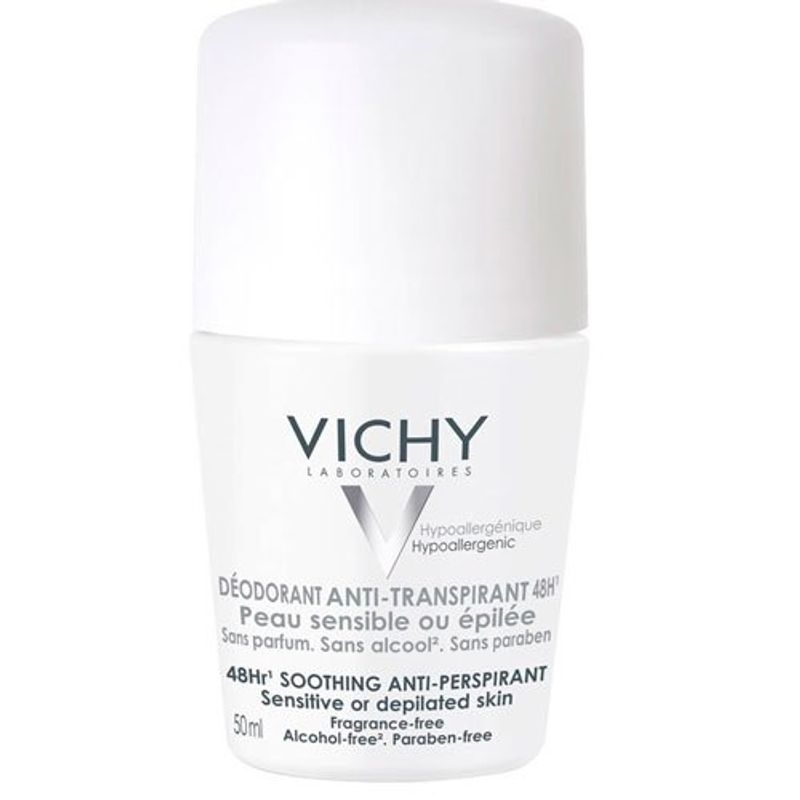 desodorante roll-on vichy antitranspirante peles sensíveis 48h 50ml