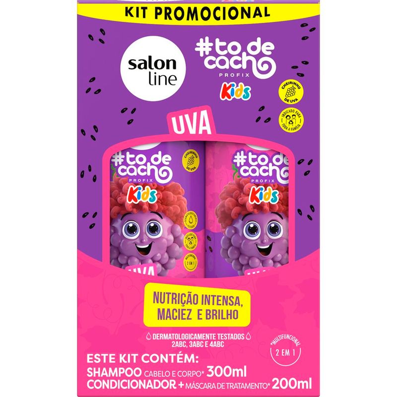 kit salon line kids shampoo 300ml+condicionador 200ml cheirinho de uva