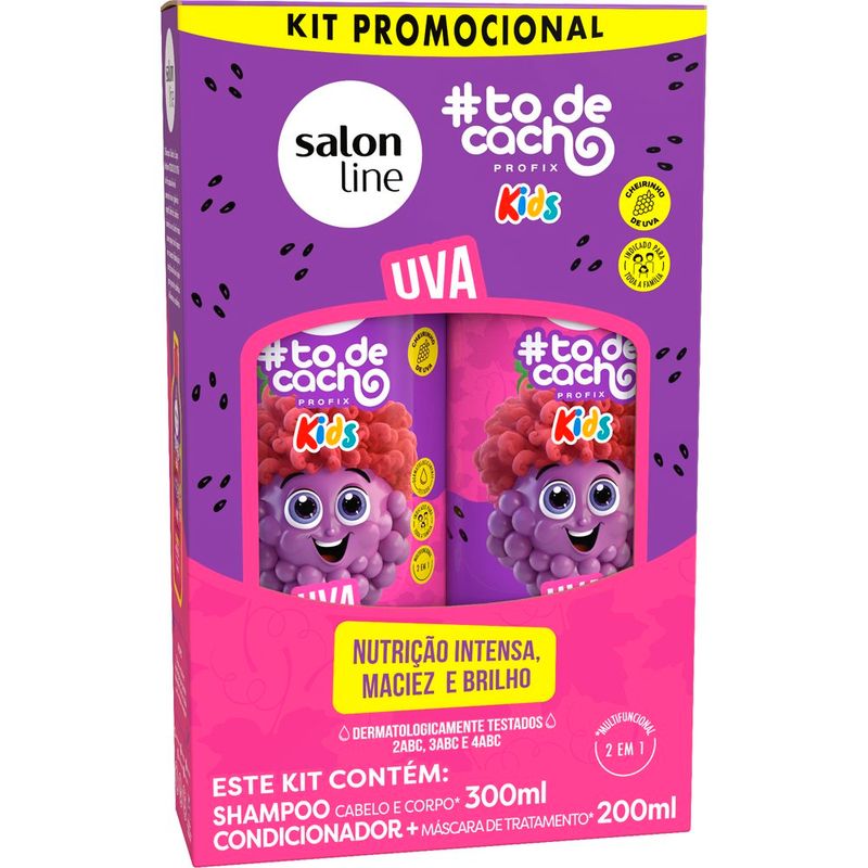 kit salon line kids shampoo 300ml+condicionador 200ml cheirinho de uva