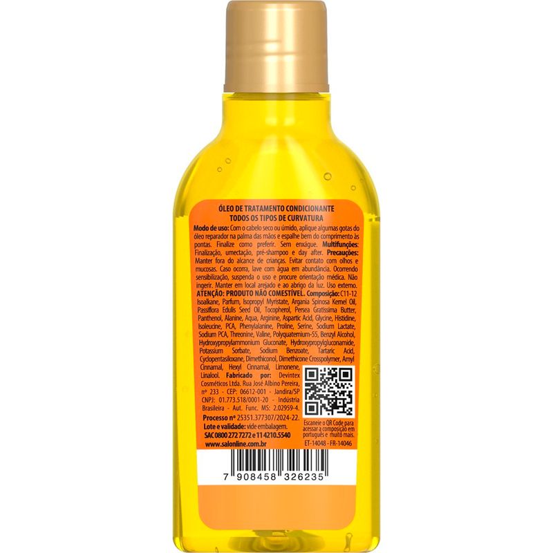 óleo de tratamento salon line multy milagres maracujá & óleo de argan 50ml