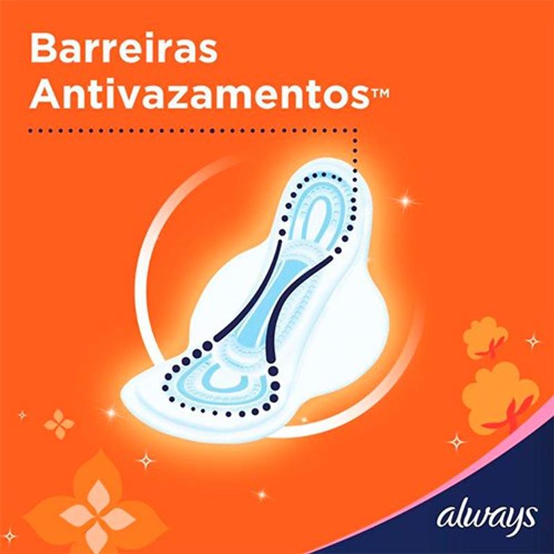 absorvente always super proteção cobertura seca com abas com 16 unidades