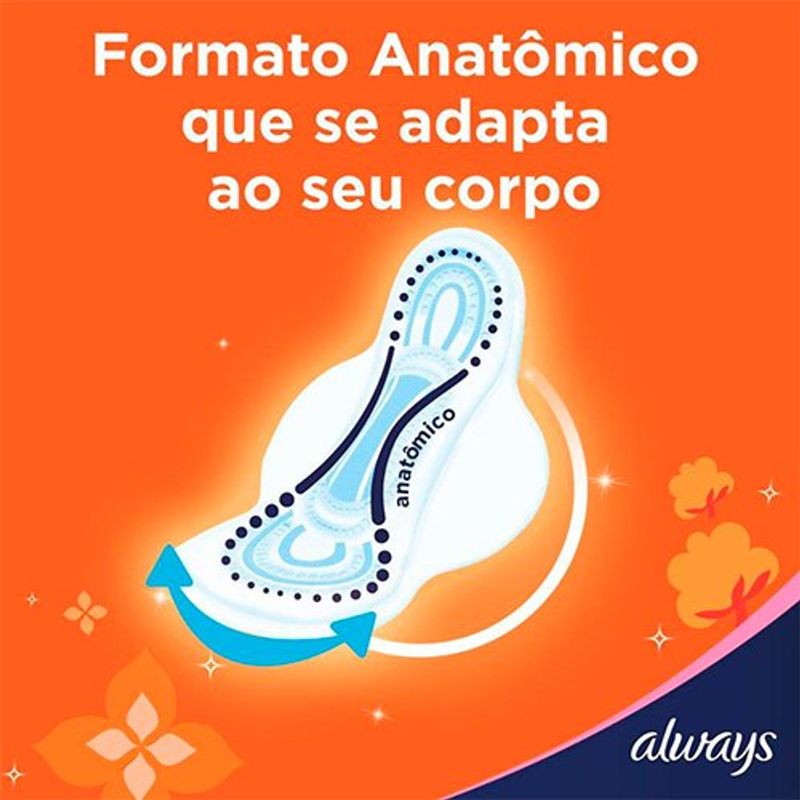 absorvente always super proteção cobertura seca com abas com 16 unidades