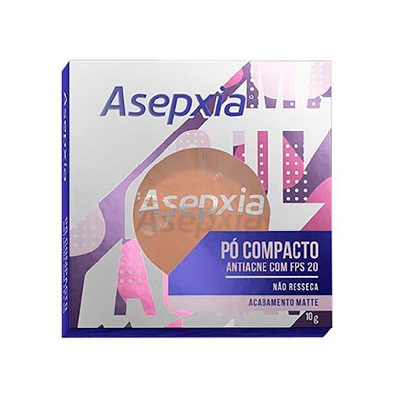 pó compacto asepxia antiacne fps 20 cor bege médio 10g