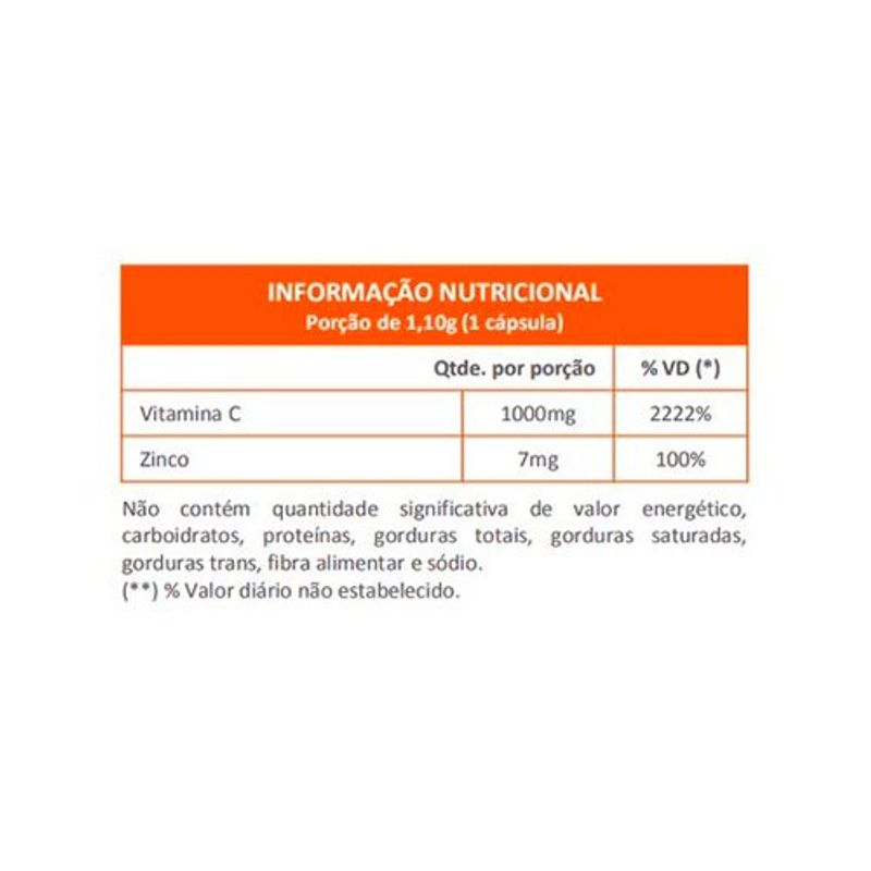ascorvit-c vitamina c e zinco 1000mg 30 cápsulas maxinutri