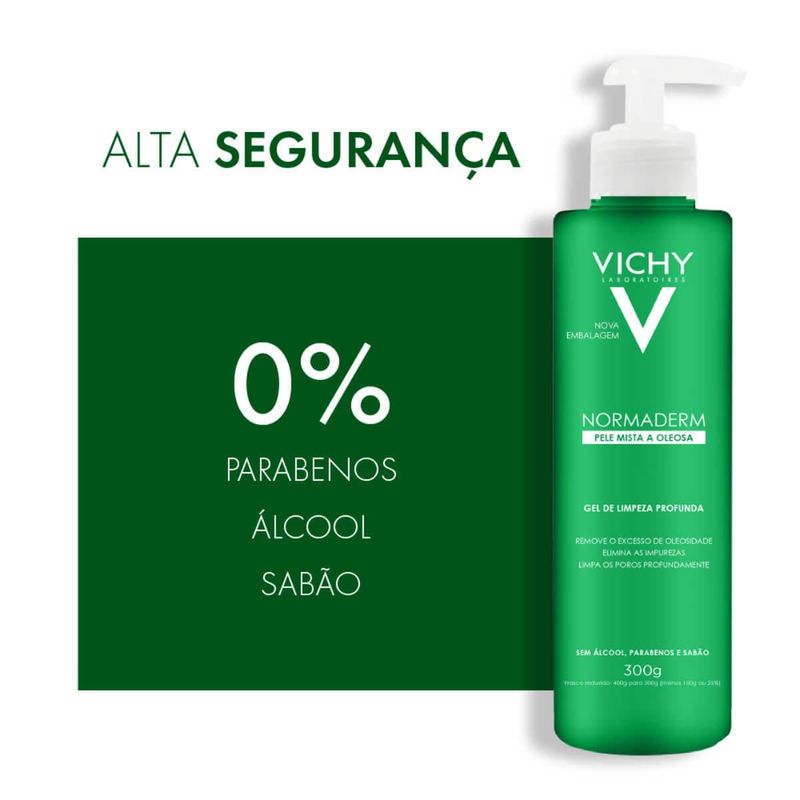 gel de limpeza profunda vichy normaderm antioleosidade 300g