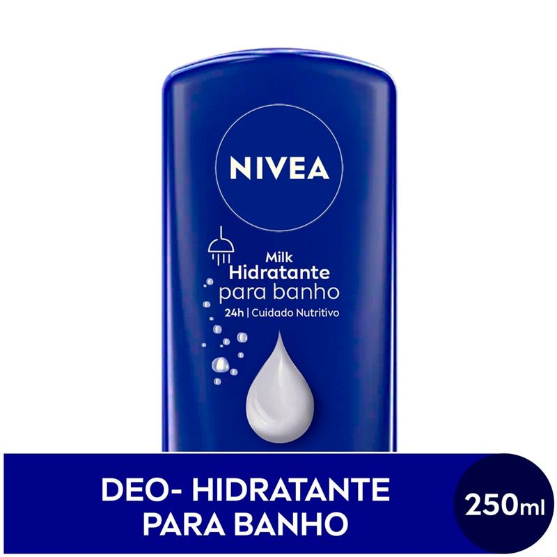 hidratante corporal nivea milk para banho 250ml