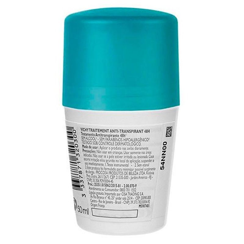 vichy desodorante antitranspirante roll-on deo 48h 50ml