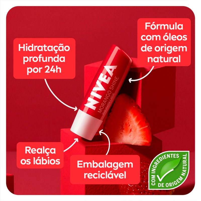 protetor labial nivea fruity shine fps 10 4,8g