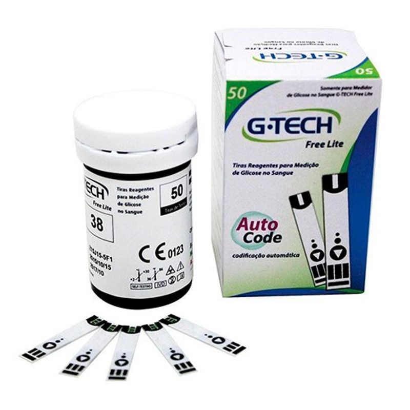 tiras reagentes g-tech lite com 50 tiras